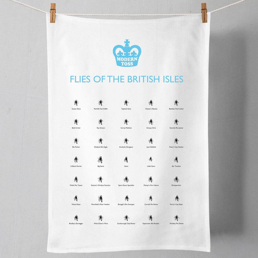 SALE - Flies of the British Isles Tea Towel