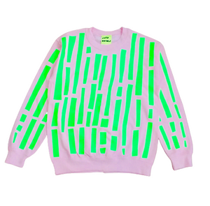 Neon Green Off-Cuts Pastel Pink Sweatshirt