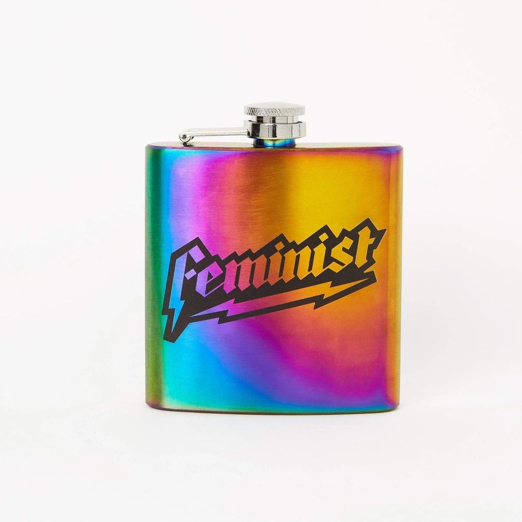 SALE - Feminist Iridescent Hip Flask