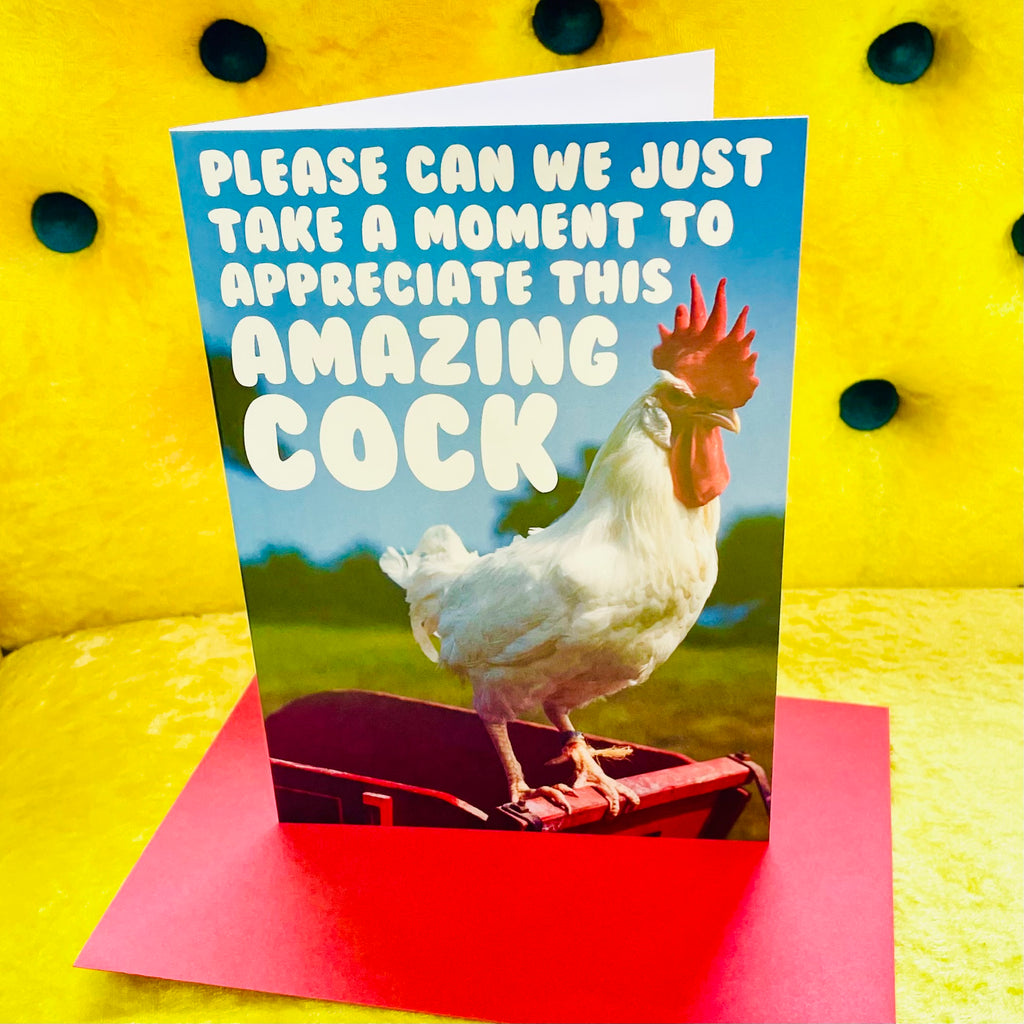 AMAZING COCK Greetings Card