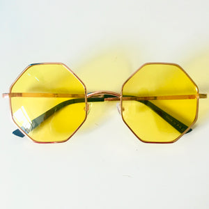 Yellow Octagonal Sunglasses