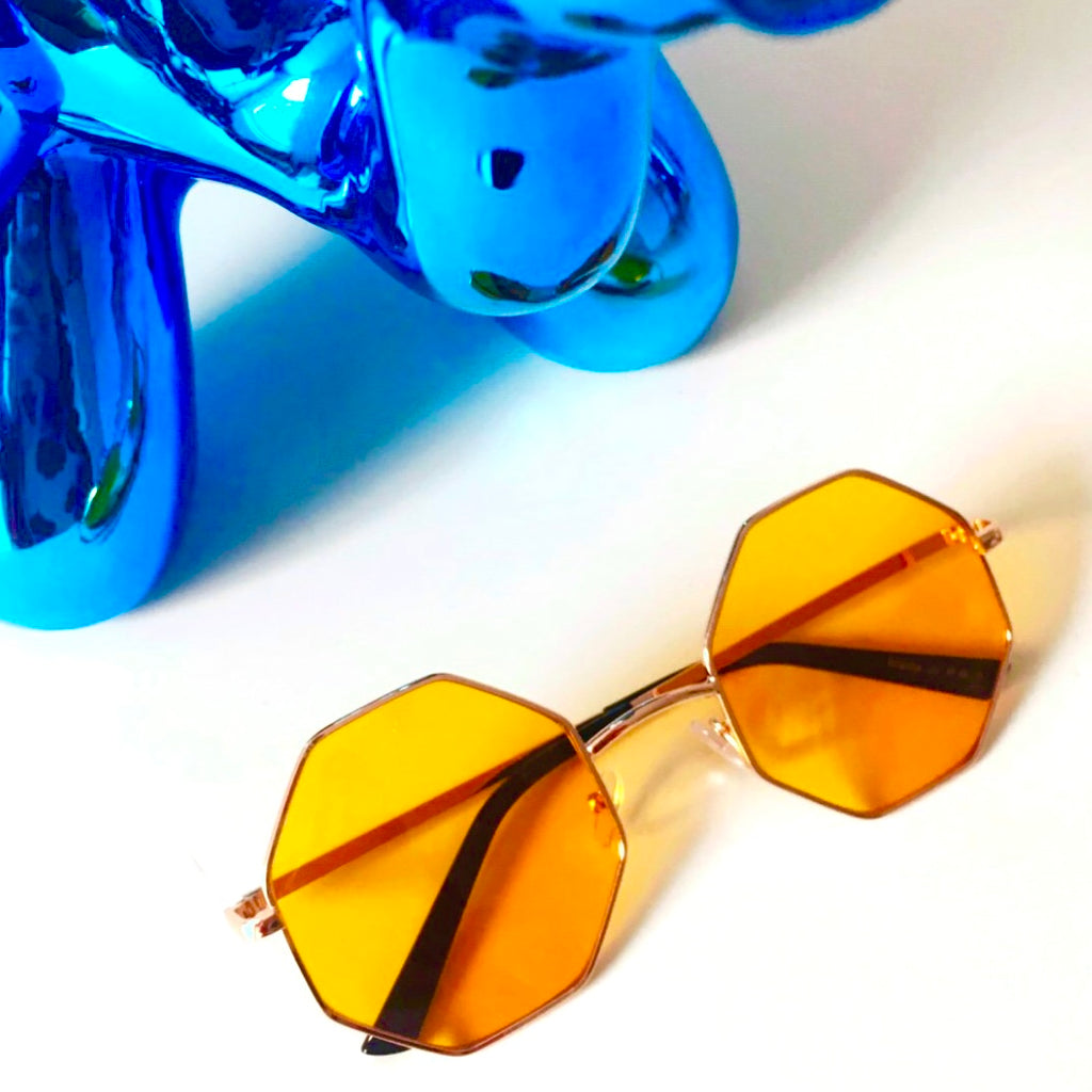 Orange Octagonal Sunglasses