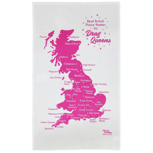 Real British Place Names for Drag Queens Tea Towel