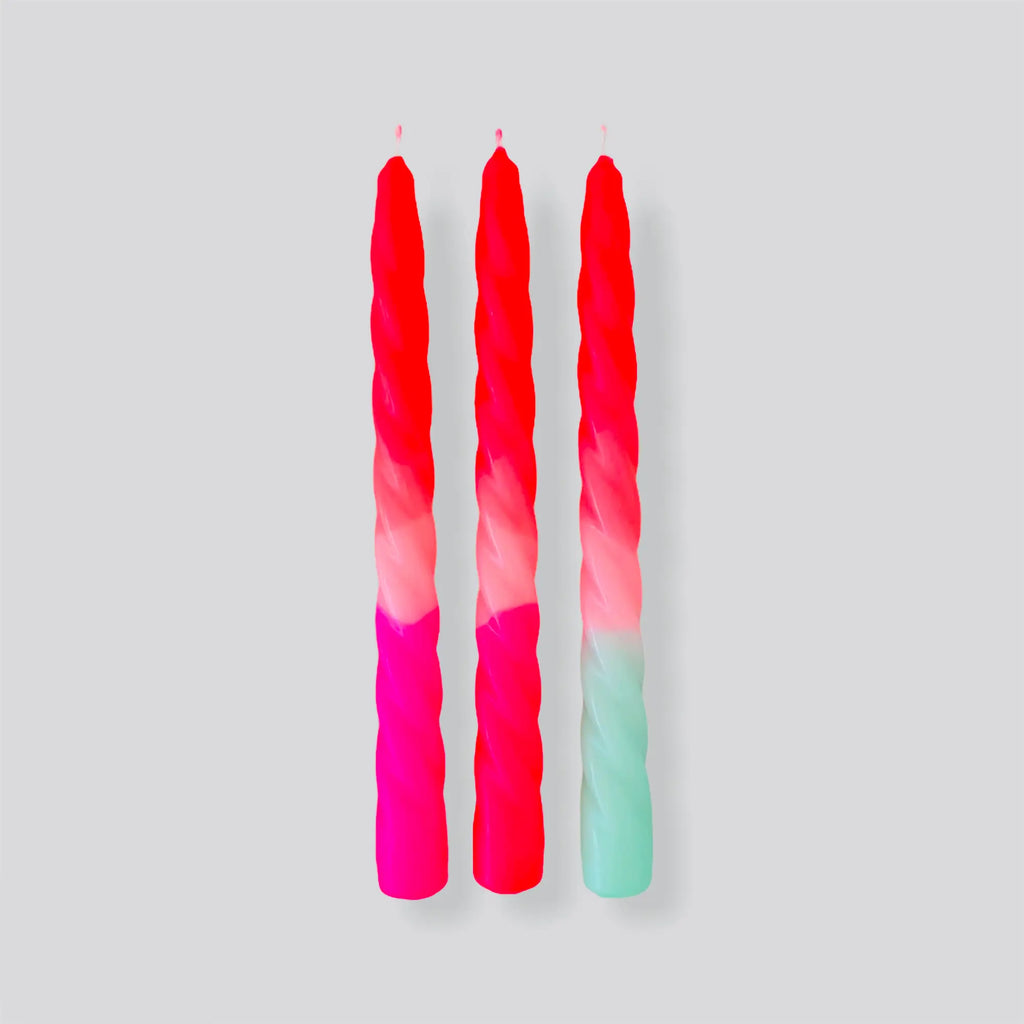 Dip Dye Neon Candles - Ice Cream Pink