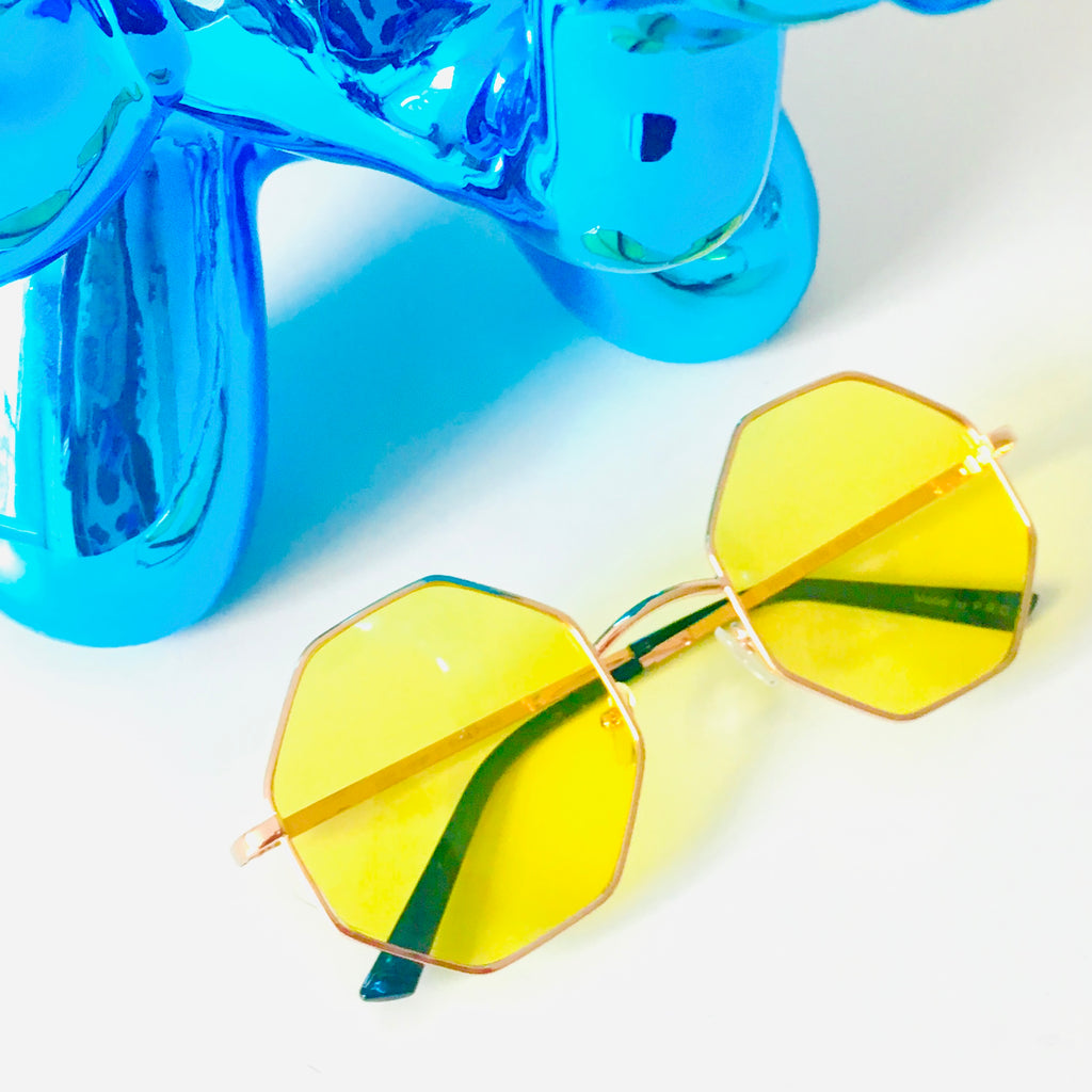 Yellow Octagonal Sunglasses