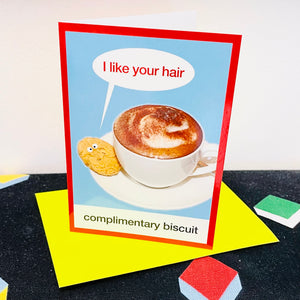 Complementary Biscuit Greetings Card