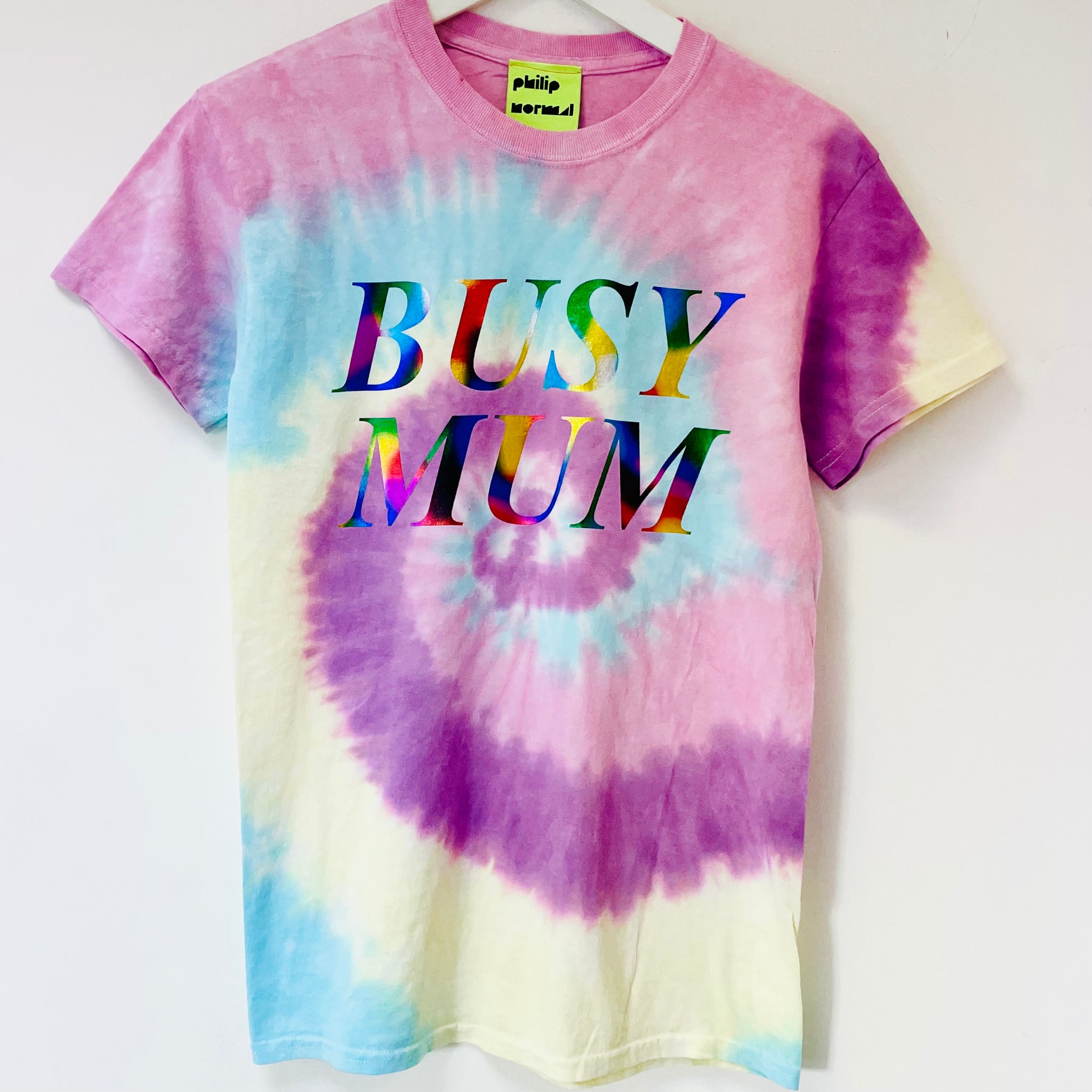 Tie Dye Rainbow Busy Mum T-Shirt