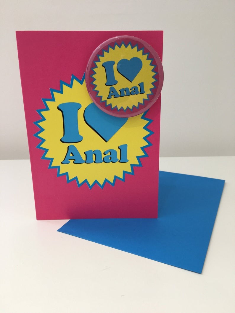 I Love Anal Greetings Card