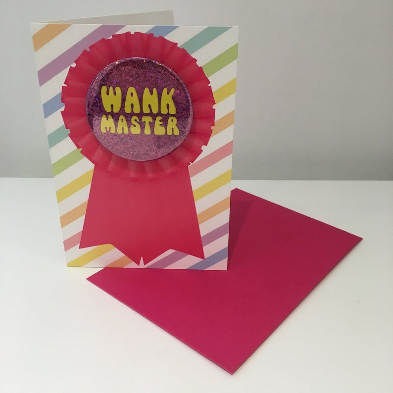 Wank Master Badge Greetings Card