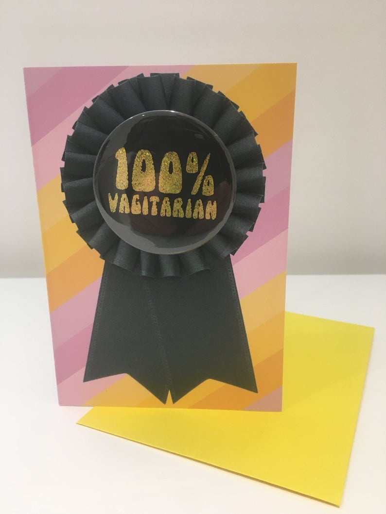 100% Vagitarian Greetings Card