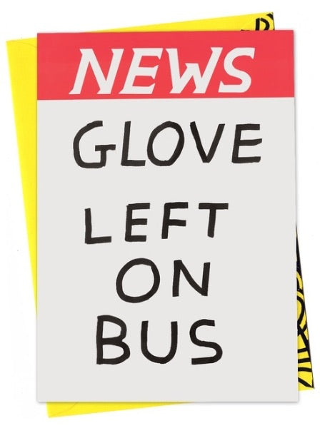 GLOVE LEFT ON BUS Greetings Card