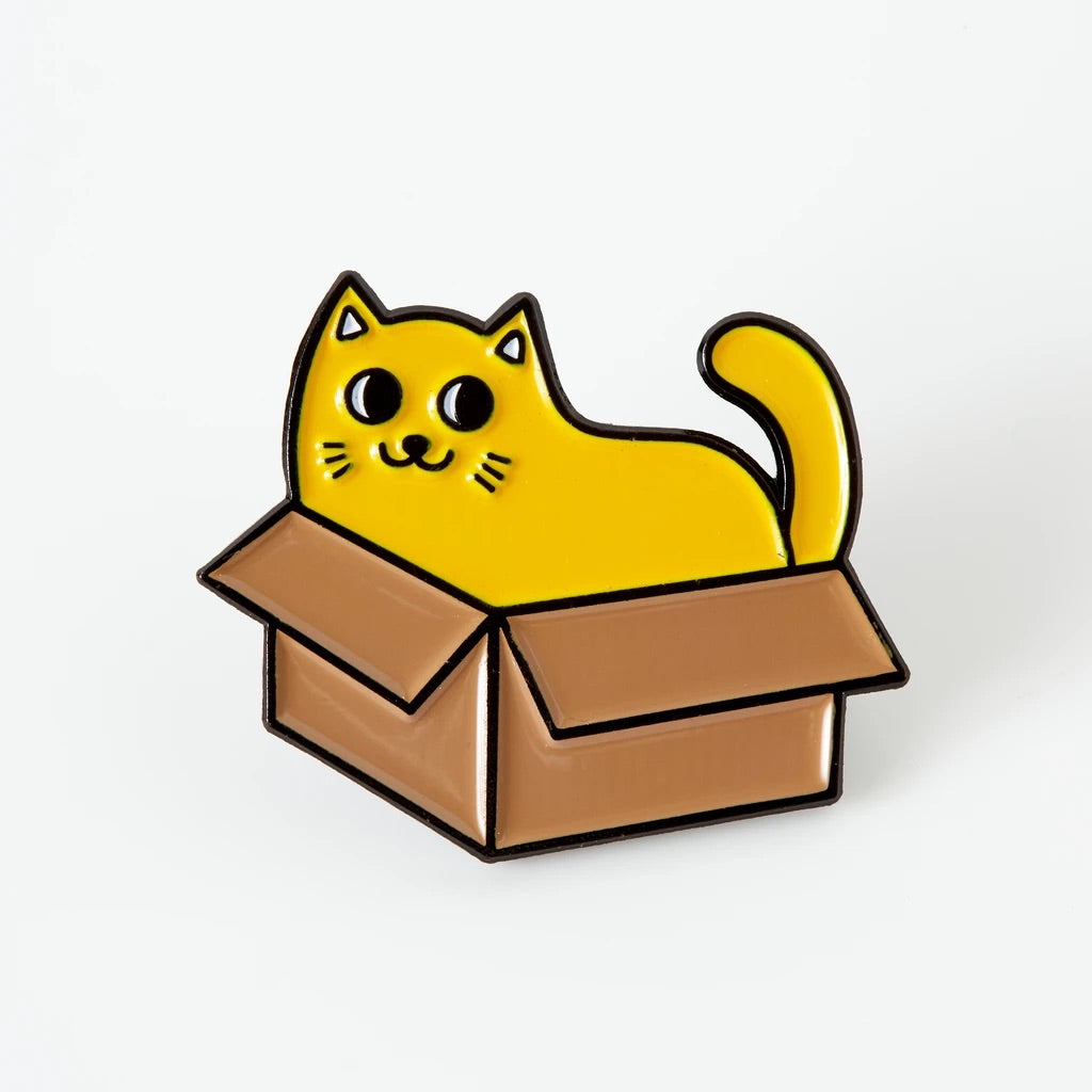 SALE - Cat In A Box Enamel Pin
